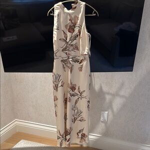 Sachin + Babi Cream and Brown Floral Jumpsuit